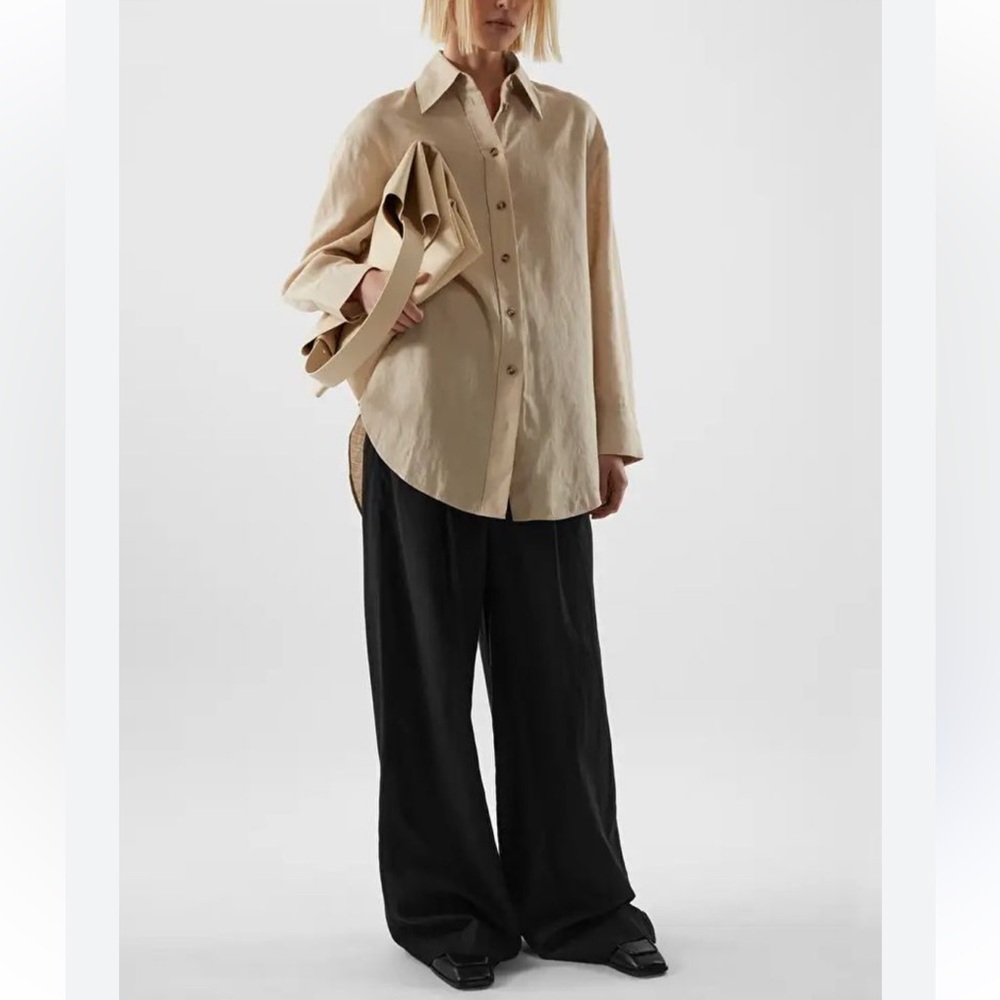 COS Beige Button-Down Shirt